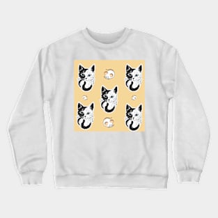 Black And White Cat And Mouse Pattern Crewneck Sweatshirt